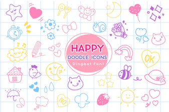 Happy Doodle Icons Font for Creative Projects