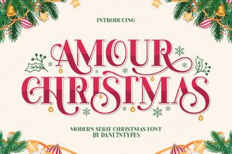 Amour Christmas Font Design Ideas